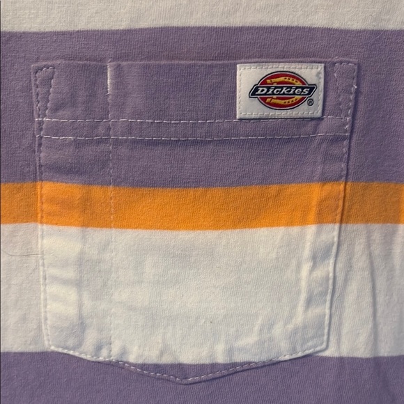 Dickies Purple and Orange Short Sleeve Tee with Retro Stripes - Picture 2 of 6